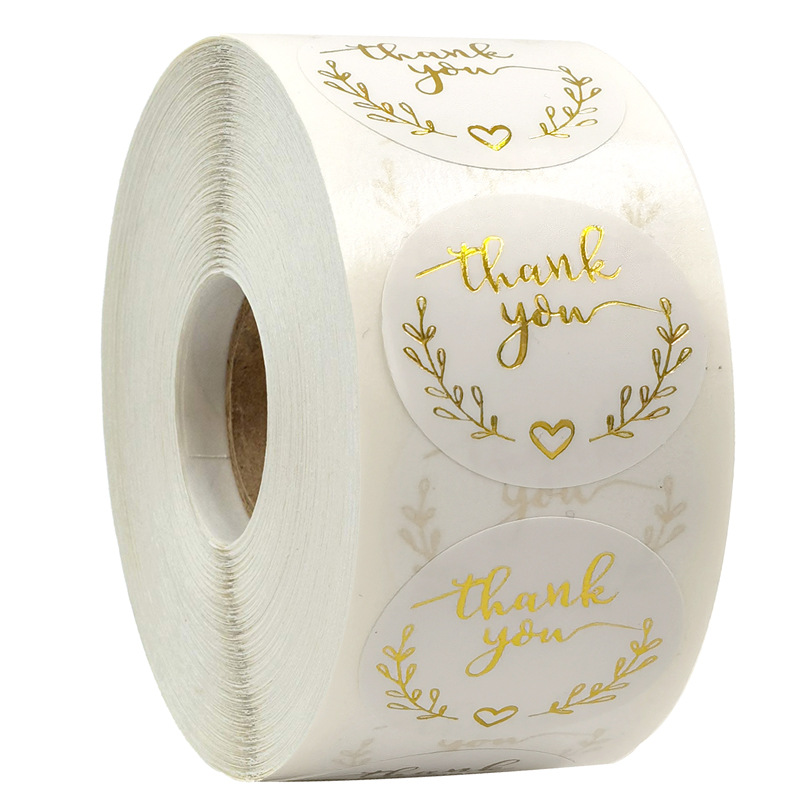 Wedding Supply Business - 100-500 قطعة من ملصقات الذهب شكرًا