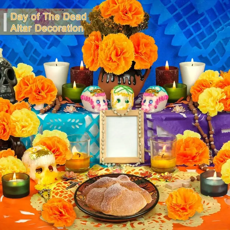 Indian Wedding Decor Supply - رؤوس زهرة القطيفة الاصطناعية لعيد الهالوين