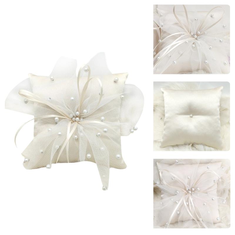 31BB PERLS LEARLS CUSHION WHIT - مراجعة Ring Bearer Pillow وسعره