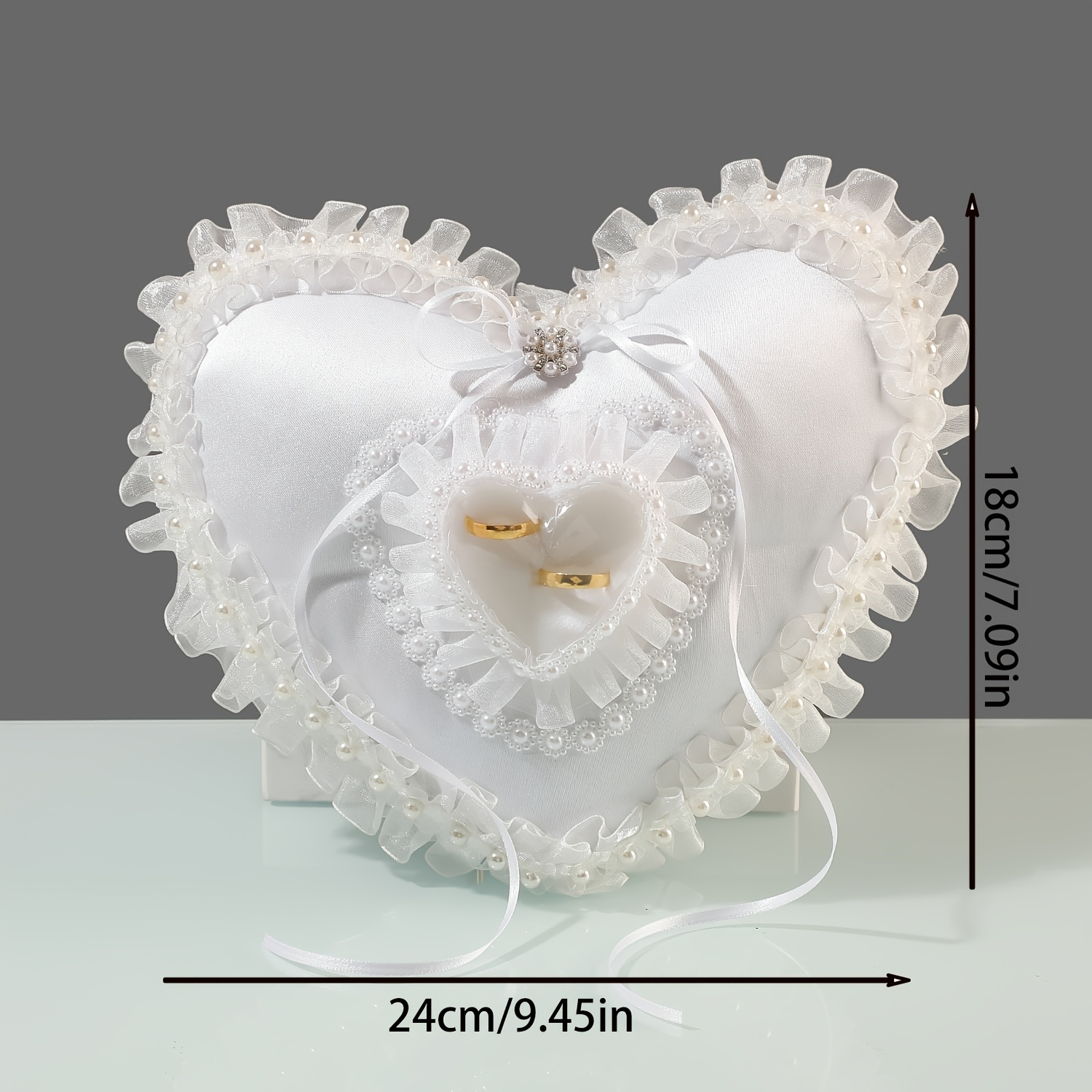 وسادة خاتم زفاف بيضاء على شكل  - مراجعة Ring Bearer Pillow وسعره