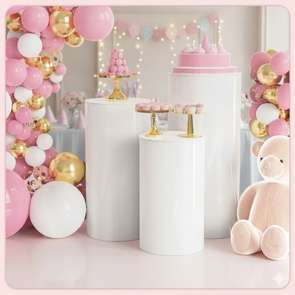 3/5 قطع منحوتات أسطوانية بيضاء - مراجعة Wedding Party Supply وسعره