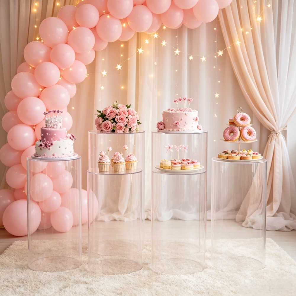 3/5 قطع منحوتات أسطوانية بيضاء - مراجعة Wedding Party Supply وسعره