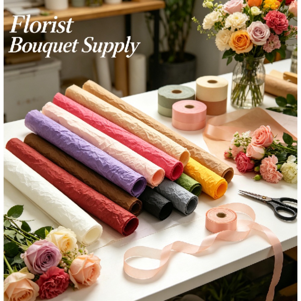 ورق تغليف زهور سميكة مموجة بنق - مراجعة Good Floral & Wedding Decor Supply Photos وسعره