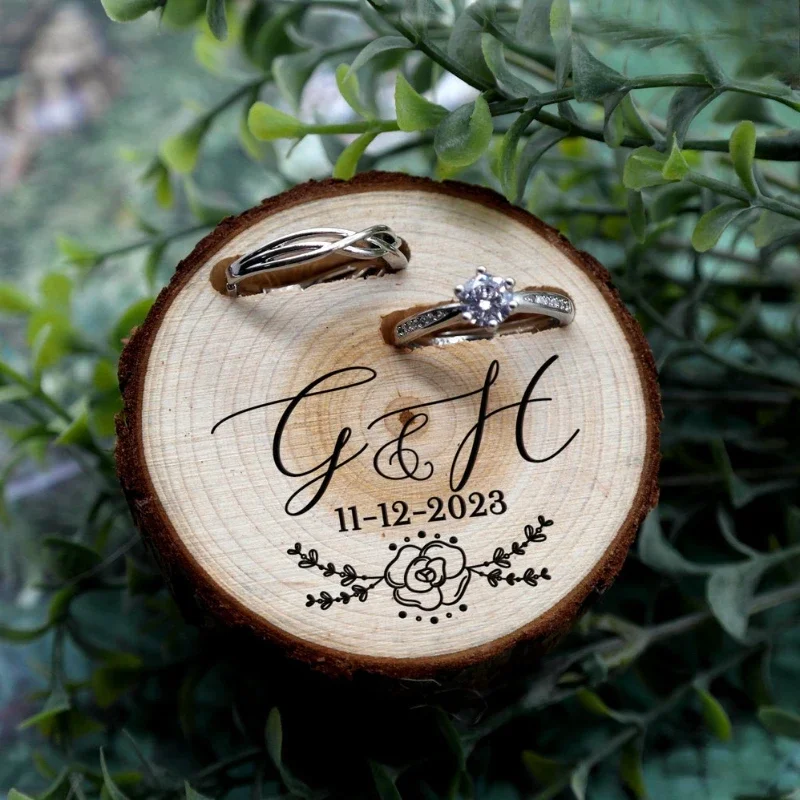 1 قطعة شجرة مخصصة مجانية خشبية - مراجعة Ring Bearer Pillow وسعره