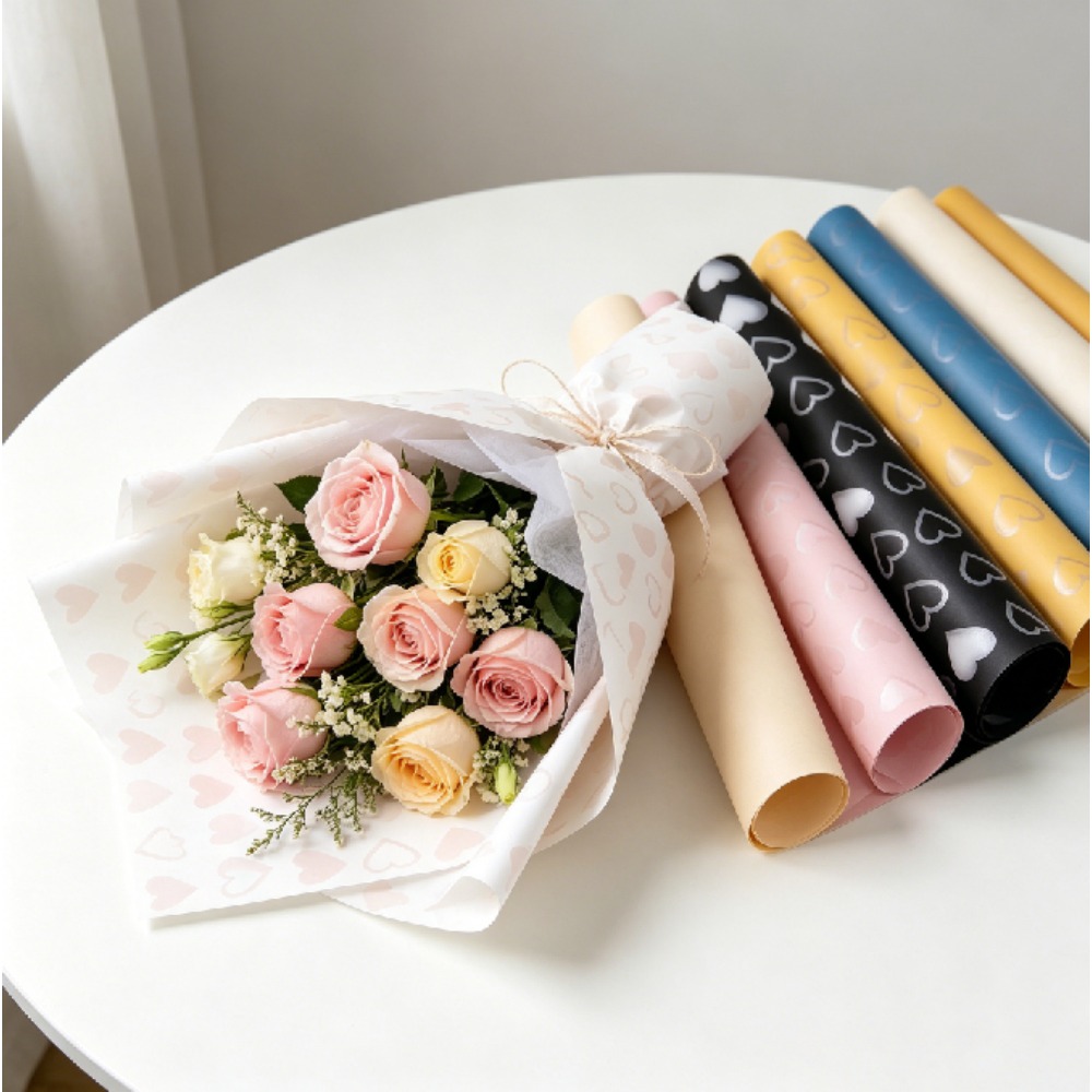 ورق تغليف فضي بتصميم قلب هانسو - مراجعة Good Floral & Wedding Decor Supply Photos وسعره